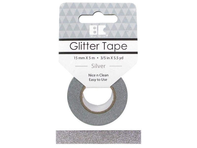 Best Creation Inc Best Creation GTS001 Glitter Tape, 15mm by 5m, Silver - Image 2